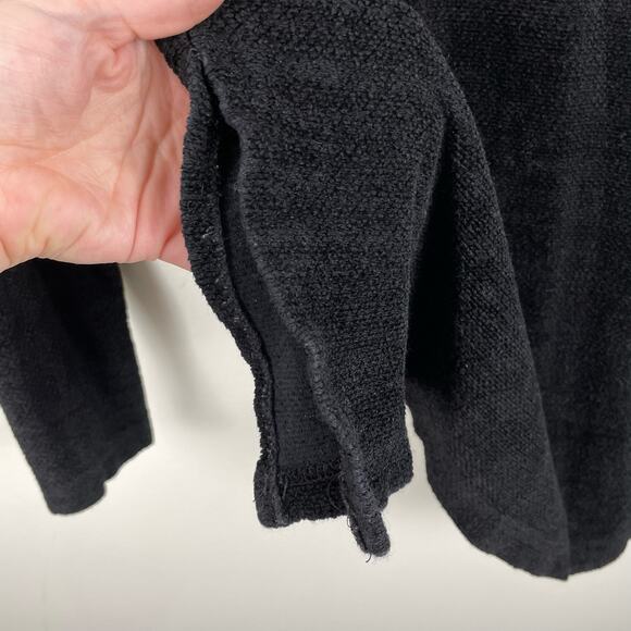 90s Vintage Black Textured Knit Turtleneck Sweater Size S Minimalist USA Made - Picture 5 of 5